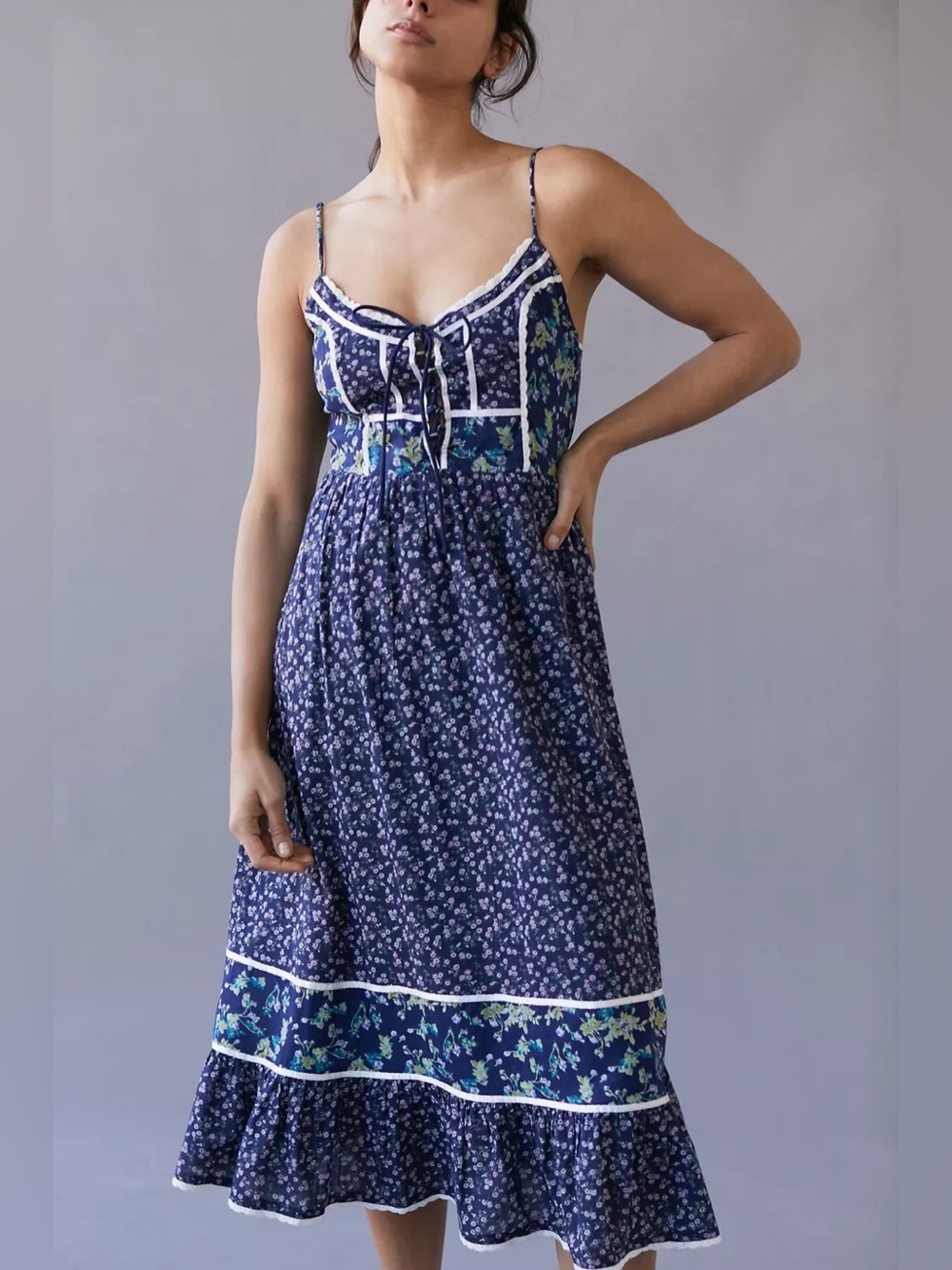 UO Florentina Prairie Midi Dress XL - Picture 3 of 8